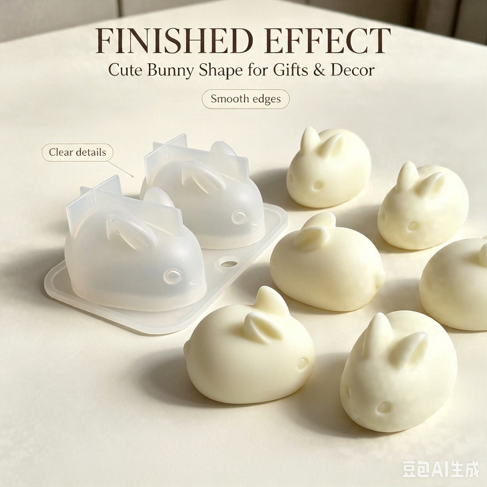 Candle Making Factory - Cetakan Silikon Kelinci Mini 3D Food