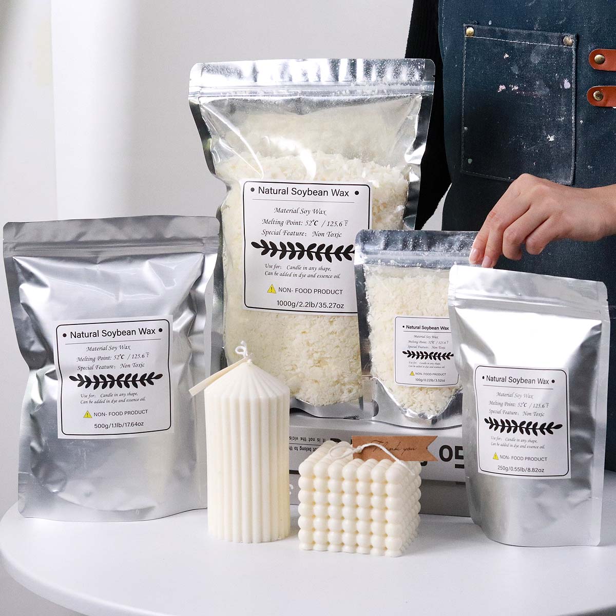 Candle Making Kit For Beginners - 500G/1Kg Serpihan Lilin Kedelai Alami DIY