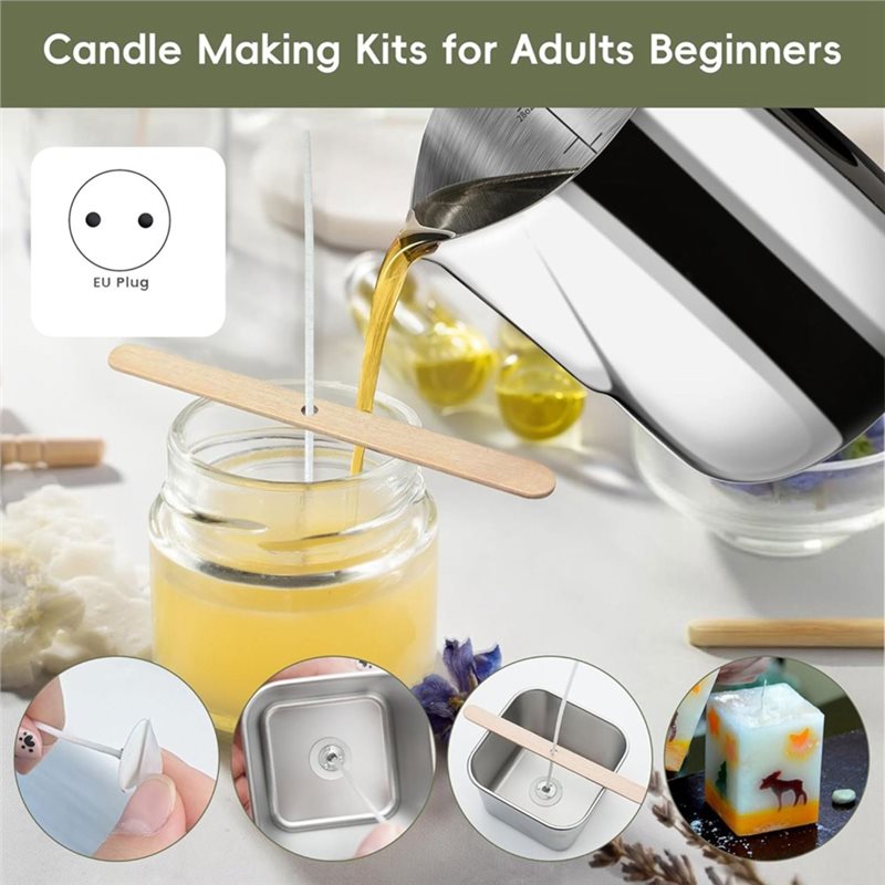 Candle Making Kit For Beginners - A96K-Kit Pembuatan Lilin Dengan Piring Pemanas,