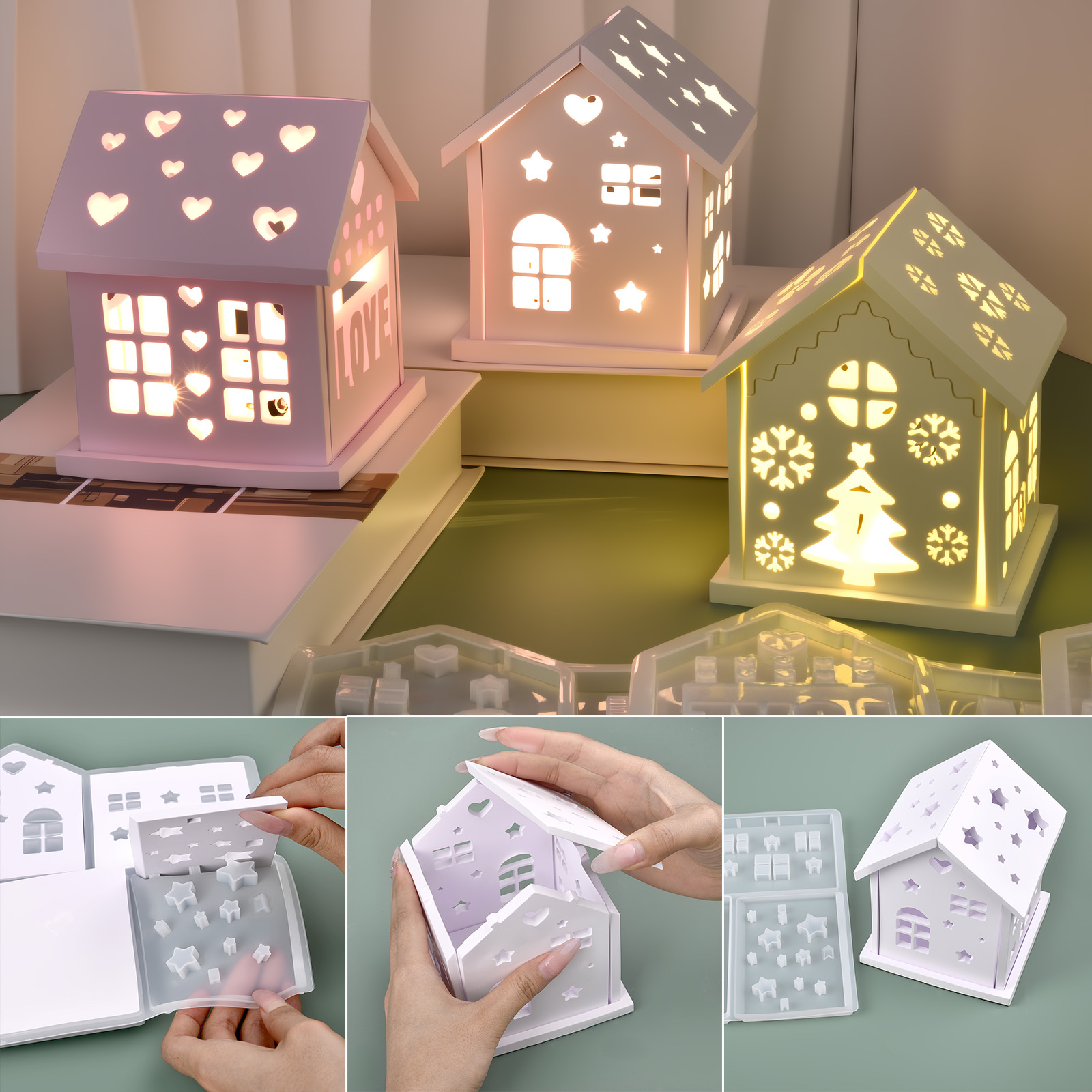 Candle Making Factory - Cetakan Silikon Rumah 3D DIY Pohon