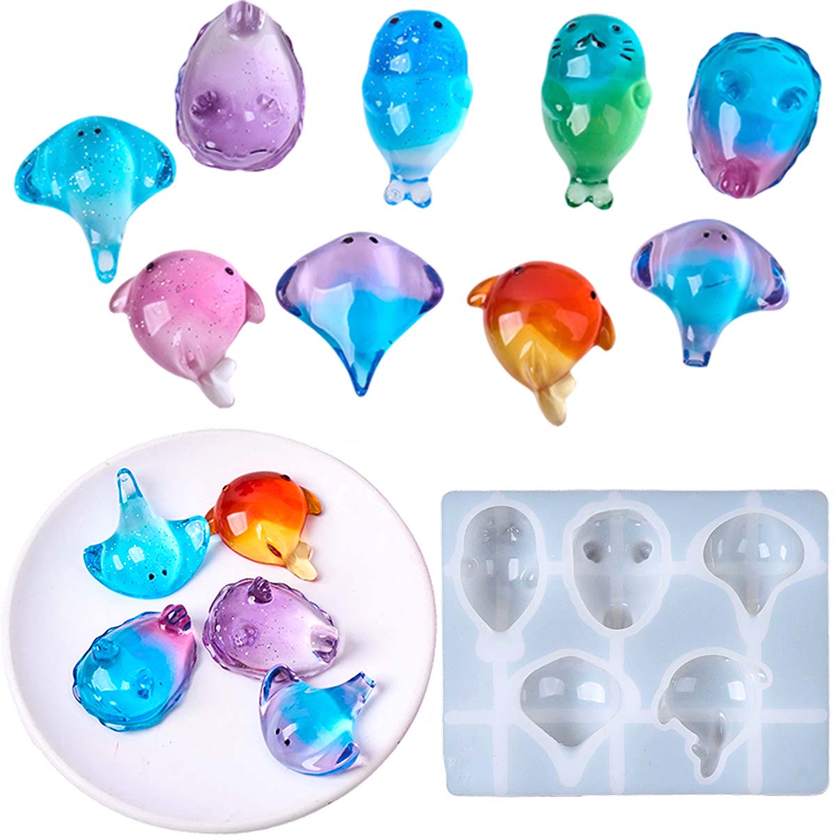 Candle Making Factory - Cetakan Silikon Ikan Pari Kawaii 3D