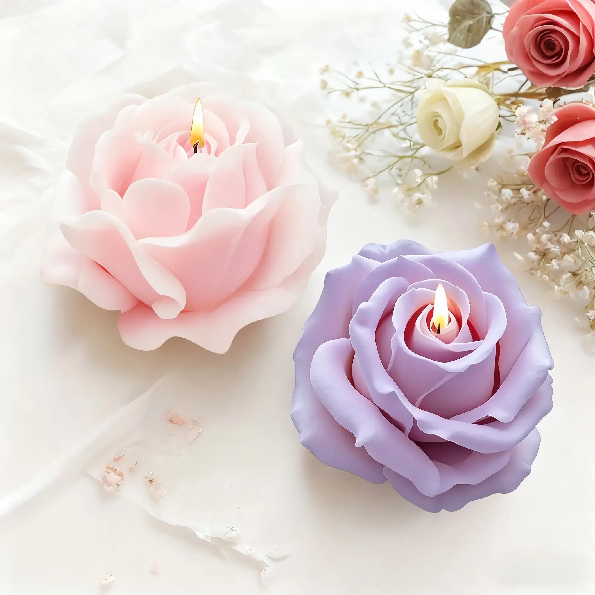 2 Buah Cetakan Lilin Silikon M - Candle Making Video ulasan dan harga