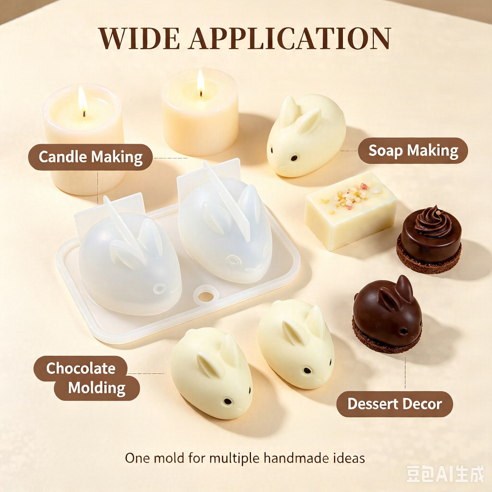 Cetakan Silikon Kelinci Mini 3 - Candle Making Factory ulasan dan harga