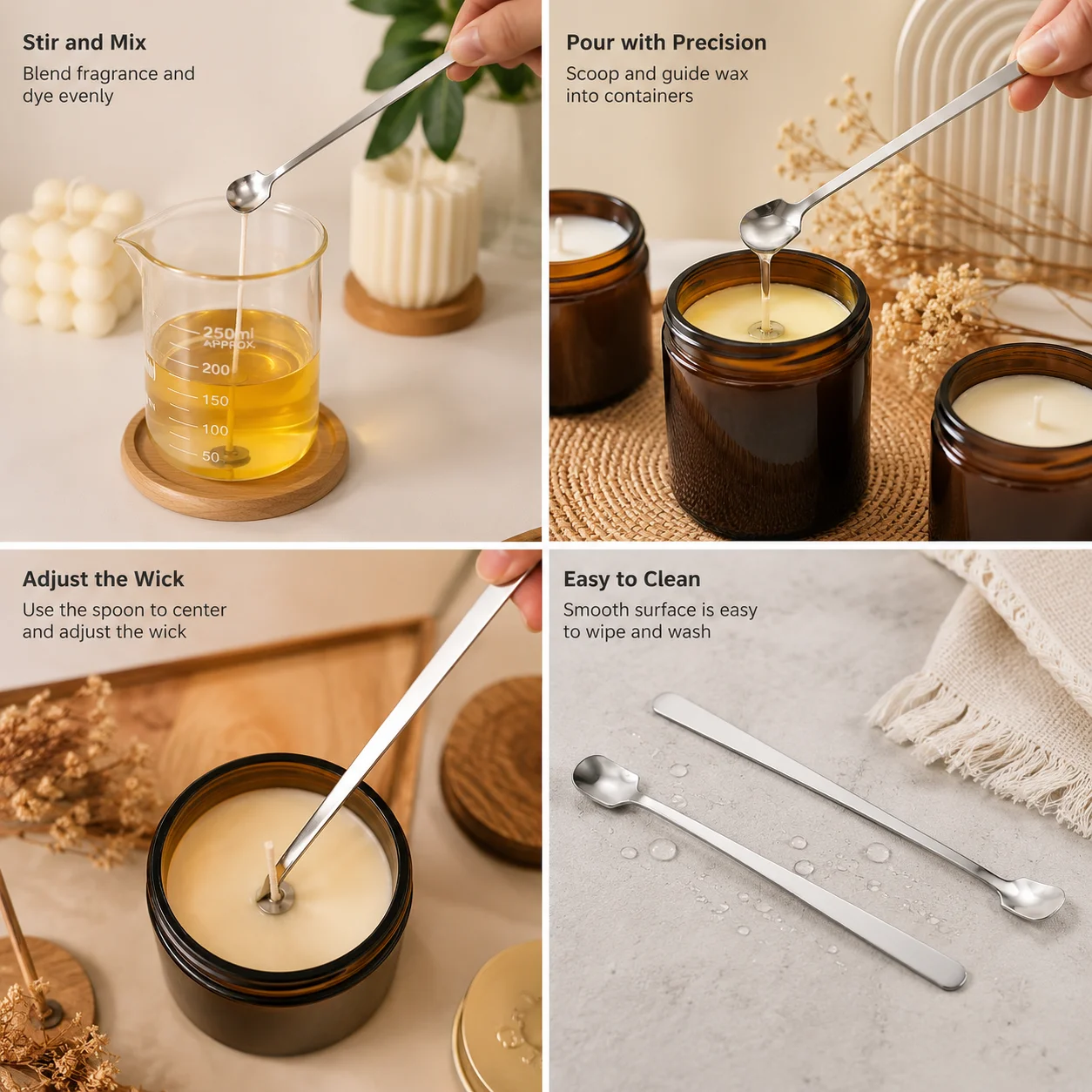 1/2PCS Set Sendok Pembuat Lili - Candle Making Kit Wholesale ulasan dan harga